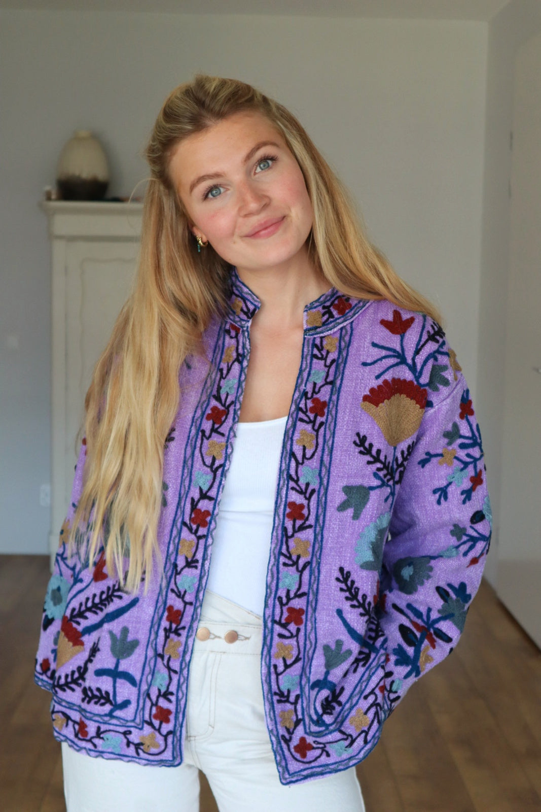 Jacket embroidered purple