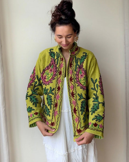 Jacket embroidered white