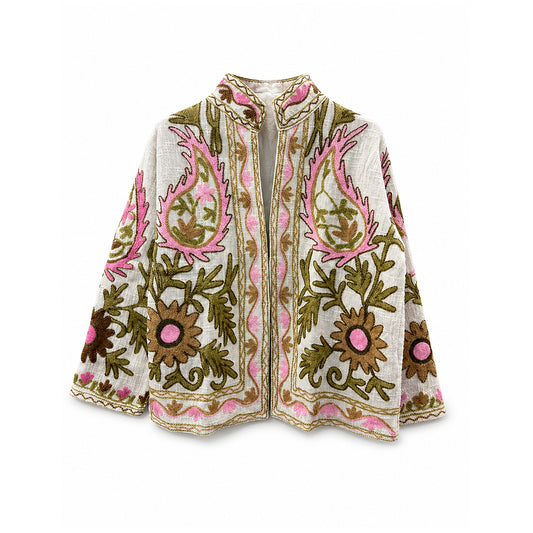 Jacket embroidered white